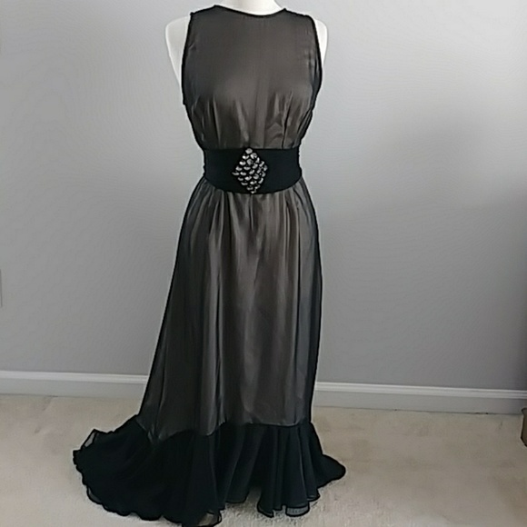 Karen Zambos Dresses & Skirts - KAREN ZAMBOS VINTAGE COUTURE BLACK/BROWN DRESS